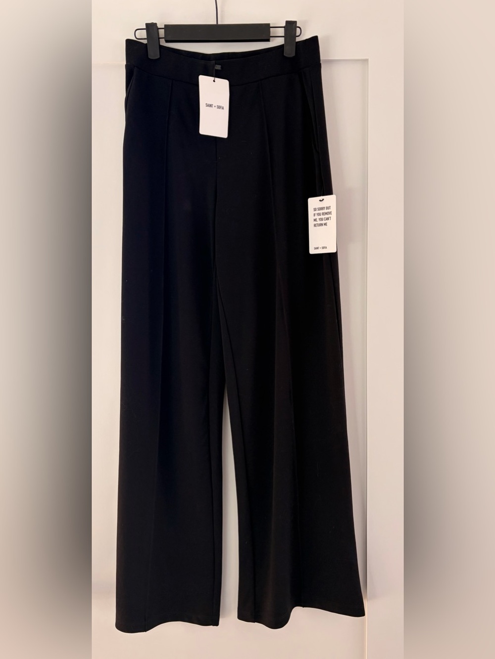 Saint + Sofia The Keller Wide Leg Pant in Black NWT - Picture 5 of 7